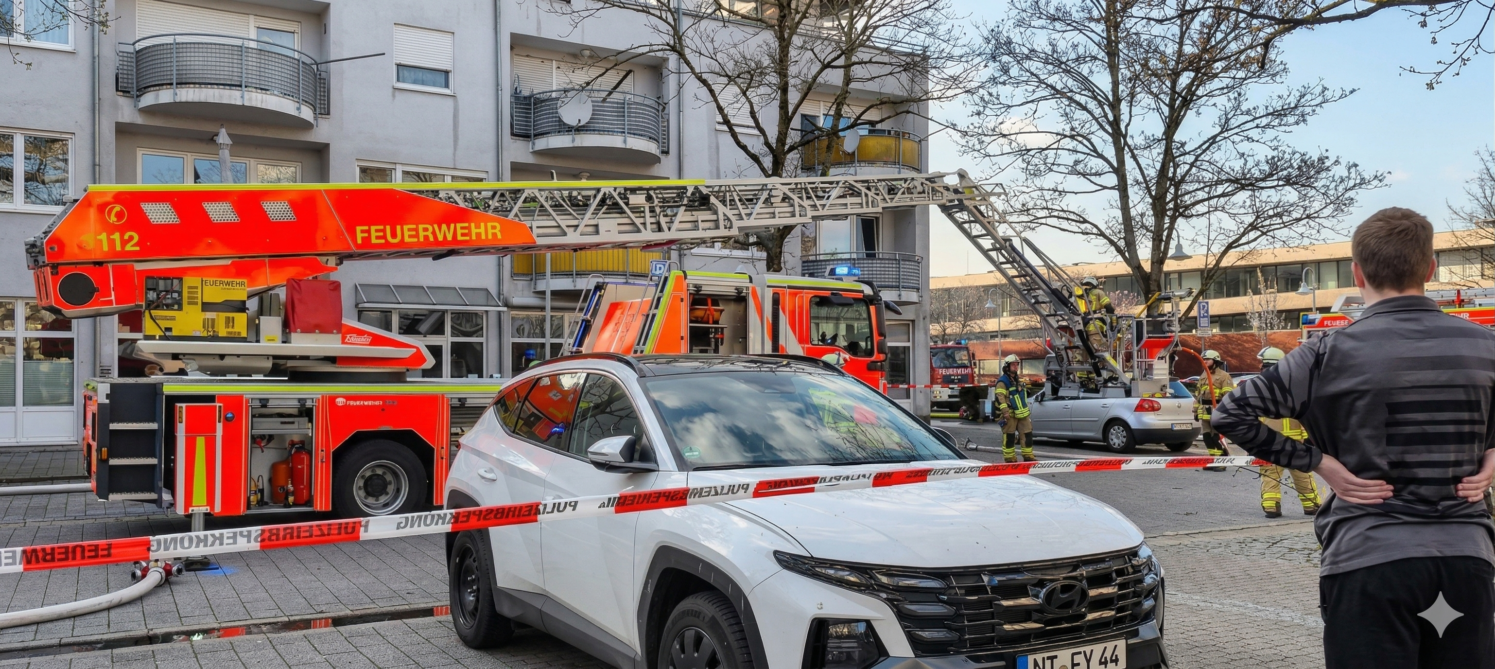 Brand nahe Stadthalle in Eislingen: Großeinsatz von Feuerwehr und Rettungskräften